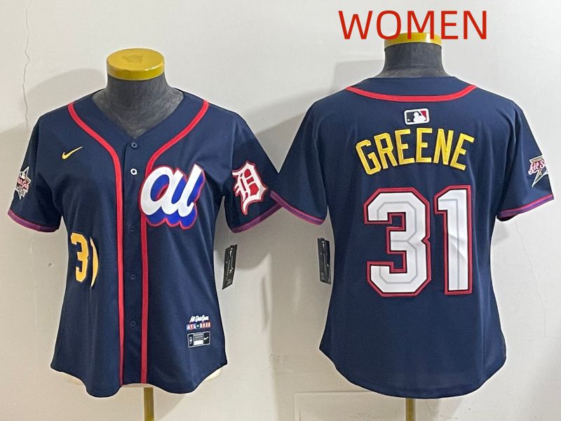 Women 2025 Detroit Tigers #31 Greene Drak Blue All star Nike MLB Jersey style 5